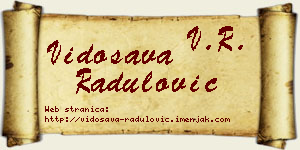 Vidosava Radulović vizit kartica
